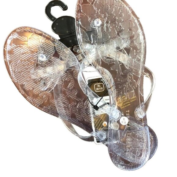 Charles Albert Clear Jelly Studded Sandals Women’s Shoe Sizes S-Large - Picture 2 of 3